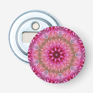 Geometrische mandala roze bloem patroon-67545 button flesopener