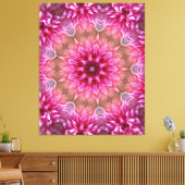 Geometrische mandala roze bloem patroon-67545 canvas afdruk (Insitu (Woonkamer))
