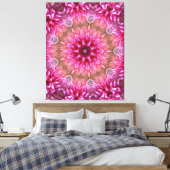 Geometrische mandala roze bloem patroon-67545 canvas afdruk (Insitu (Slaapkamer))