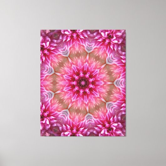 Geometrische mandala roze bloem patroon-67545 canvas afdruk (Voorkant)