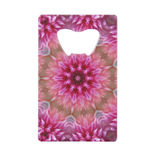 Geometrische mandala roze bloem patroon-67545 creditkaart flessenopener