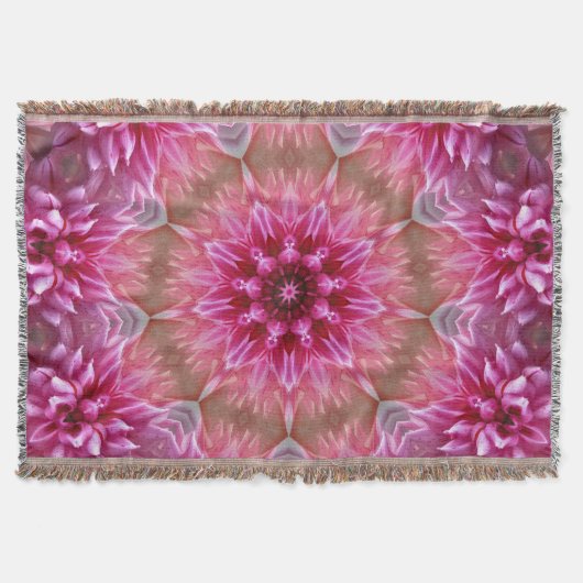 Geometrische mandala roze bloem patroon-67545 deken (Voorkant)