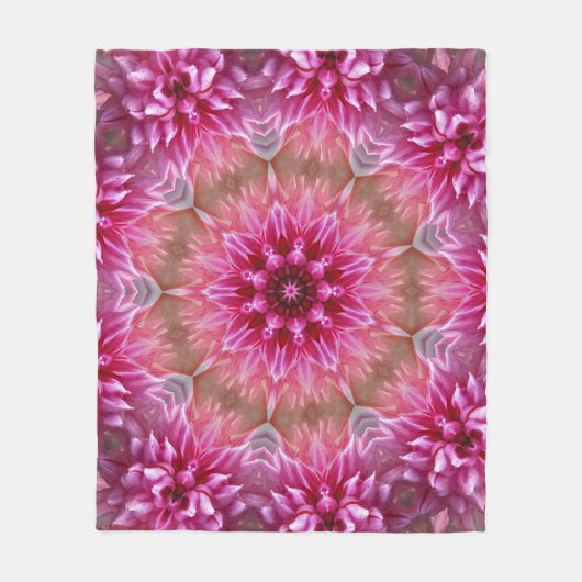 Geometrische mandala roze bloem patroon-67545 fleece deken (Voorkant)