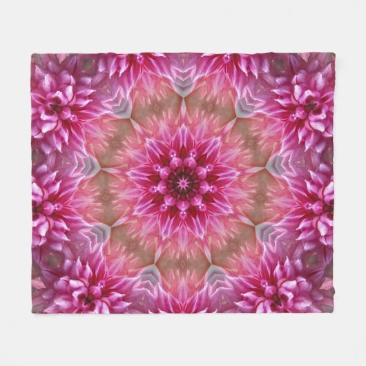 Geometrische mandala roze bloem patroon-67545 fleece deken (Voorkant (Horizontaal))