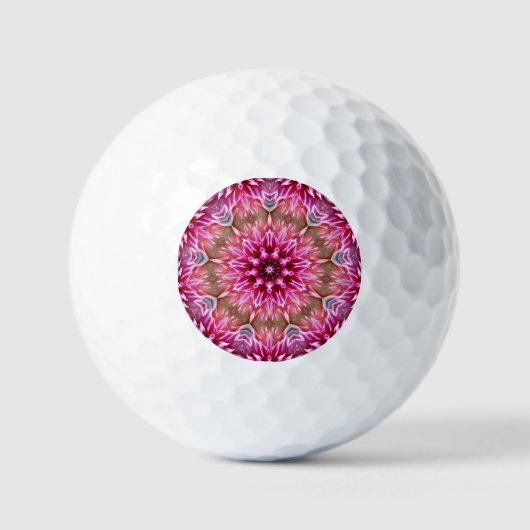 Geometrische Mandala Roze Bloem Patroon-67545 Golfballen (Voorkant)