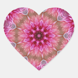 Geometrische mandala roze bloem patroon-67545 hart sticker