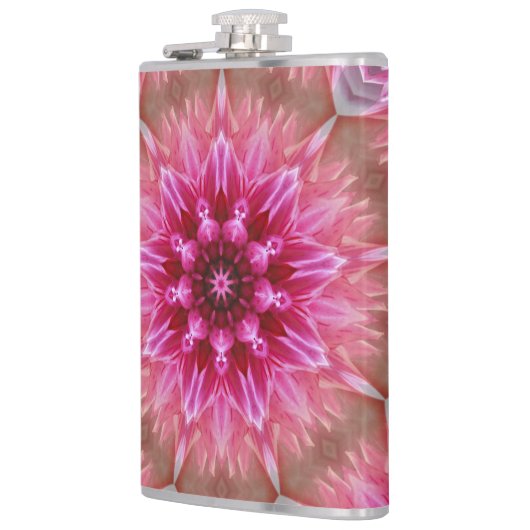 Geometrische mandala roze bloem patroon-67545 heupfles (Links)