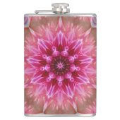 Geometrische mandala roze bloem patroon-67545 heupfles (Voorkant)