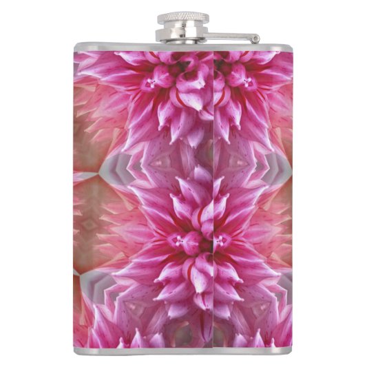 Geometrische mandala roze bloem patroon-67545 heupfles (Achterkant)