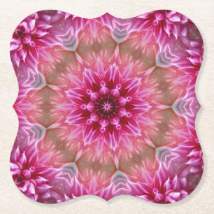 Geometrische mandala roze bloem patroon-67545 kartonnen onderzetters