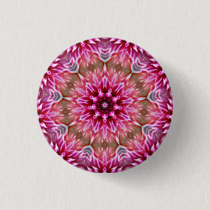 Geometrische Mandala Roze Bloem Patroon-67545 Keyc Ronde Button 3,2 Cm