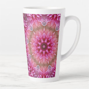 Geometrische mandala roze bloem patroon-67545 latte mok