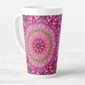 Geometrische mandala roze bloem patroon-67545 latte mok (Linkerhoek)