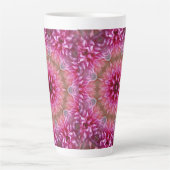 Geometrische mandala roze bloem patroon-67545 latte mok (Voorkant)