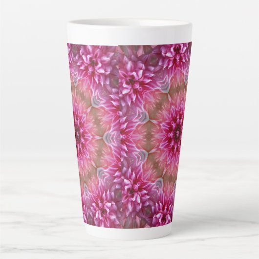 Geometrische mandala roze bloem patroon-67545 latte mok (Voorkant)