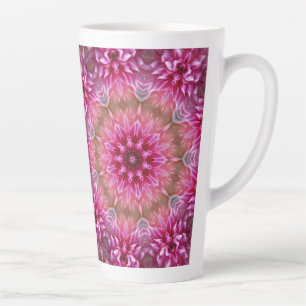 Geometrische mandala roze bloem patroon-67545 latte mok