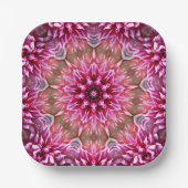 Geometrische mandala roze bloem patroon-67545 papieren bordje (Voorkant)
