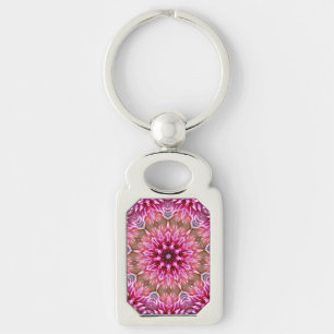 Geometrische Mandala Roze Bloem Patroon-67545 Sleutelhanger