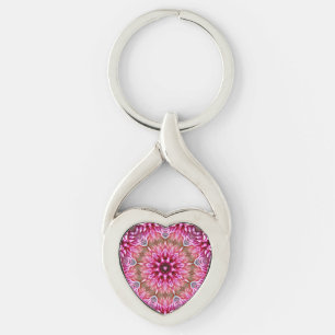 Geometrische Mandala Roze Bloem Patroon-67545 Sleutelhanger