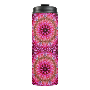 Geometrische mandala roze bloem patroon-67545 thermosbeker
