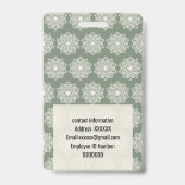 Geometrische Mandala Sage Crème Badge (Achterkant)