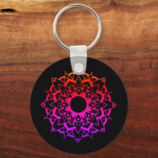 Geometrische Mandala-sleutelhanger Sleutelhanger (Achterkant)