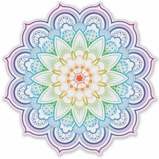 Geometrische Mandala transparant Sticker (Voorkant)