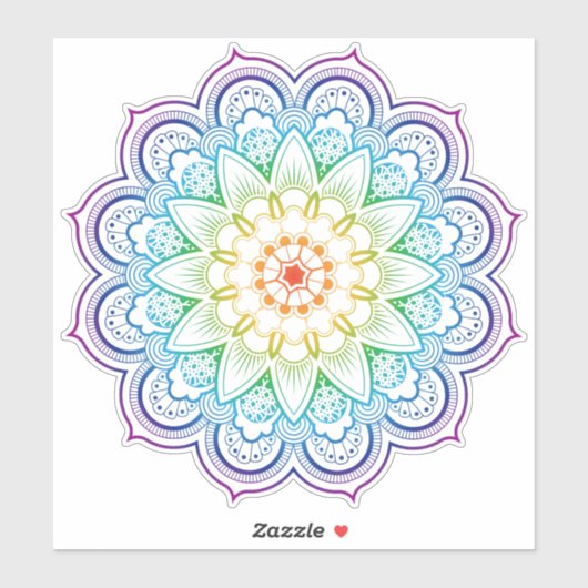 Geometrische Mandala transparant Sticker (Vel)