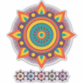 Geometrische Mandala transparant Sticker (Voorkant)