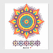 Geometrische Mandala transparant Sticker (Vel)