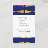 Geometrische map kunstenaar Salon Blue Roze Visitekaartje (Achterkant)