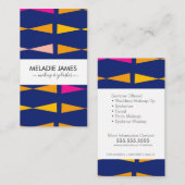 Geometrische map kunstenaar Salon Blue Roze Visitekaartje (Voorkant / Achterkant)