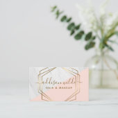 Geometrische Marble Blush Pink Visitekaartje (Staand voorkant)