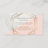 Geometrische Marble Blush Pink Visitekaartje (Achterkant)