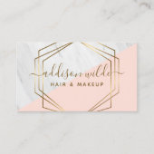 Geometrische Marble Blush Pink Visitekaartje (Voorkant)