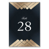 Geometrische marine Blue Gold Gatsby Wedding Kaart (Voorkant)