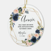 Geometrische marine Blush Floral True Friends Keramisch Ornament (Links)