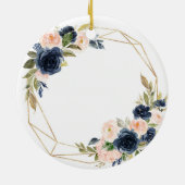 Geometrische marine Blush Floral True Friends Keramisch Ornament (Achterkant)
