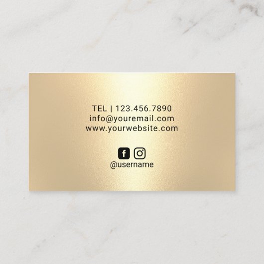 Geometrische marine & Gold Hair Stylist Beauty Sal Visitekaartje (Achterkant)