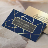 Geometrische marine & Gold Hair Stylist Beauty Sal Visitekaartje