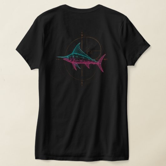 Geometrische Marlijn T-shirt (Laag Achter)
