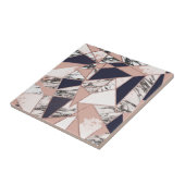 Geometrische marmer Blue Peach Marmer en Roos Gold Tegeltje (Zijkant)