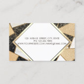 Geometrische marmer, glitter, Lijst, Confetti, sch Visitekaartje (Achterkant)