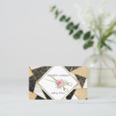 Geometrische marmer, glitter, Lijst, Confetti, sch Visitekaartje (Staand voorkant)