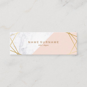 Geometrische marmer Gold LightPink Mini Visitekaar Mini Visitekaartje