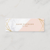 Geometrische marmer Gold LightPink Mini Visitekaar Mini Visitekaartje (Voorkant)