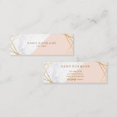 Geometrische marmer Gold LightPink Mini Visitekaar Mini Visitekaartje (Voorkant / Achterkant)