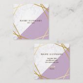 Geometrische marmer Lavender Square Visitekaartje (Voorkant / Achterkant)