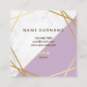 Geometrische marmer Lavender Square Visitekaartje (Achterkant)