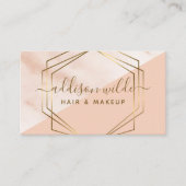 Geometrische marmer moderne roze en goudkleurige a visitekaartje (Voorkant)